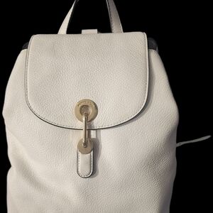 Michael Kors White Leather Backpack